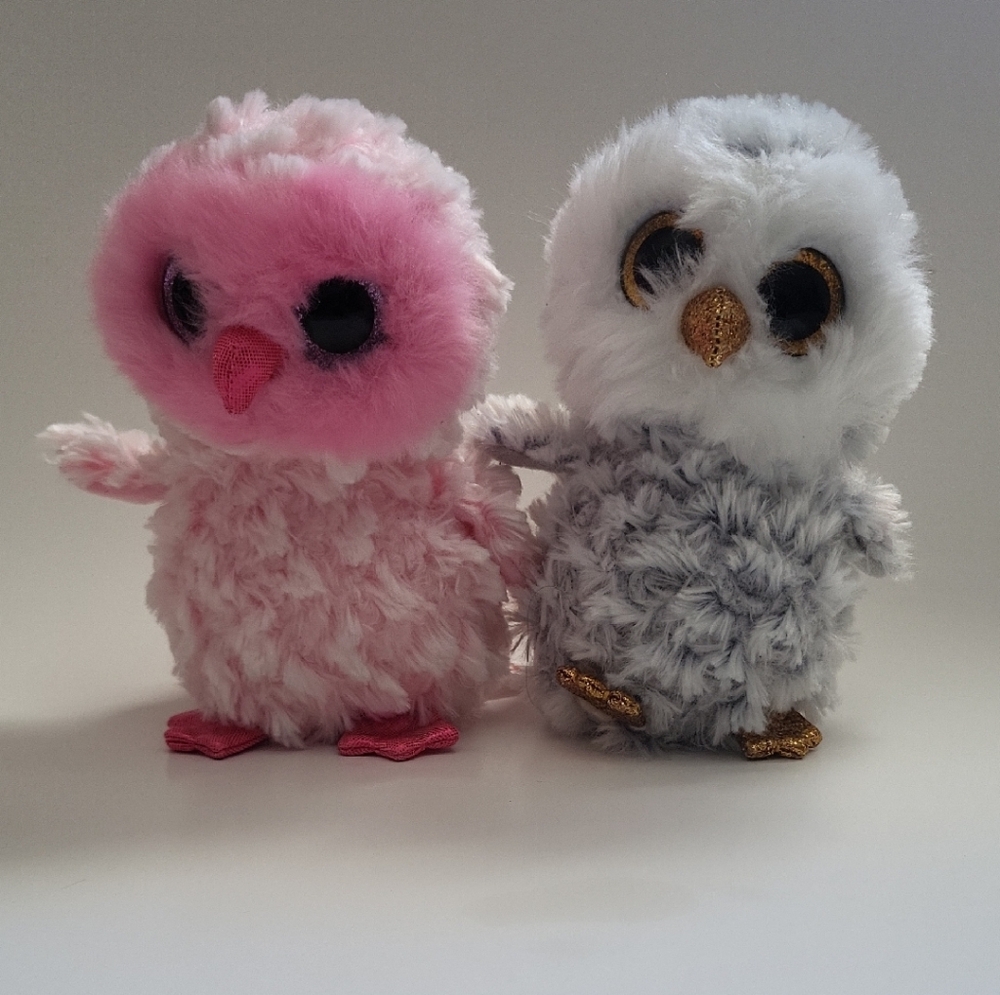Ty Fluffy Owls - Twiggy And Owlette